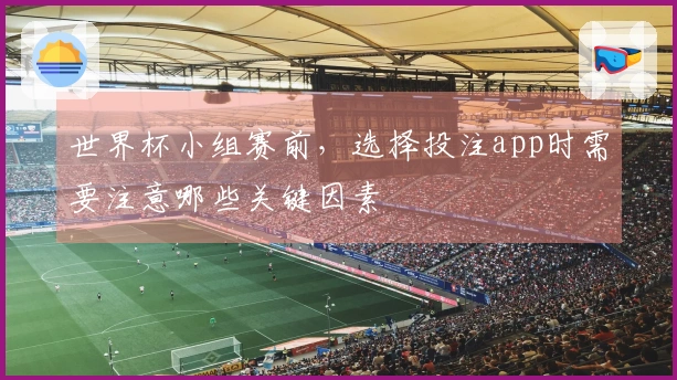 世界杯小组赛前，选择投注app时需要注意哪些关键因素