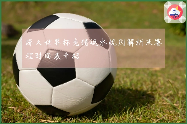 烽火世界杯竞猜返水规则解析及赛程时间表介绍